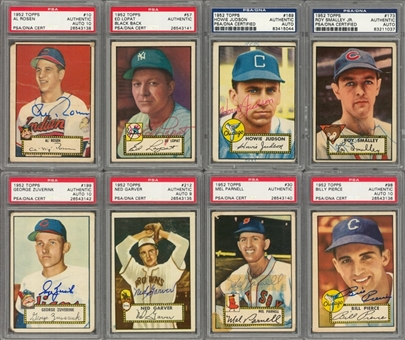 1952 Topps Signed Cards Collection (8 Different) - All PSA/DNA Assessed
